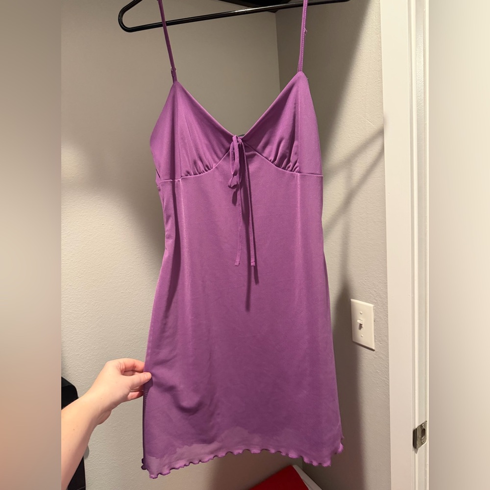 Forever 21 Purple/Violet Blouse with Tie Detail